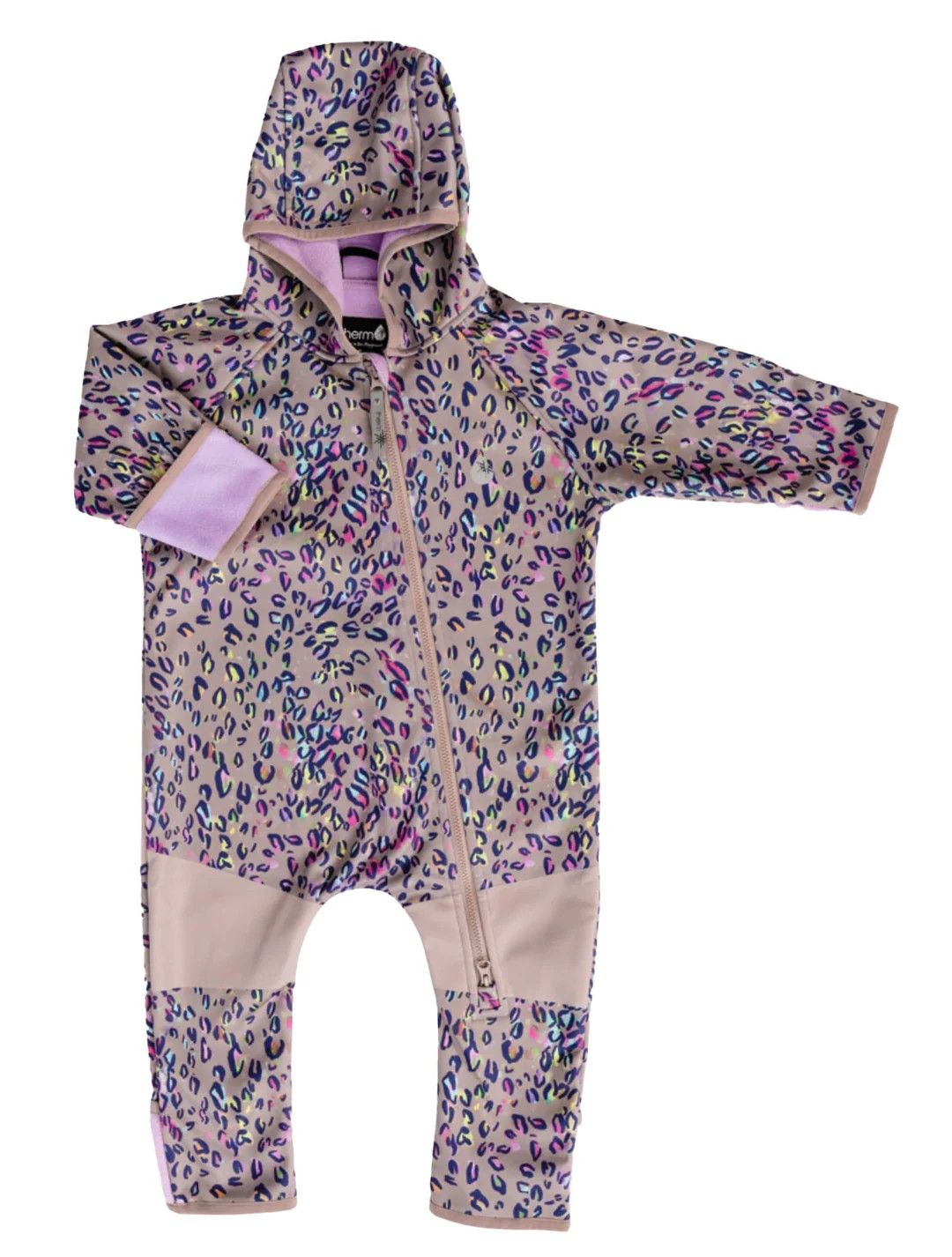 Therm All-Weather Fleece Onesie- Rainbow Leopard, Size: 6-12M