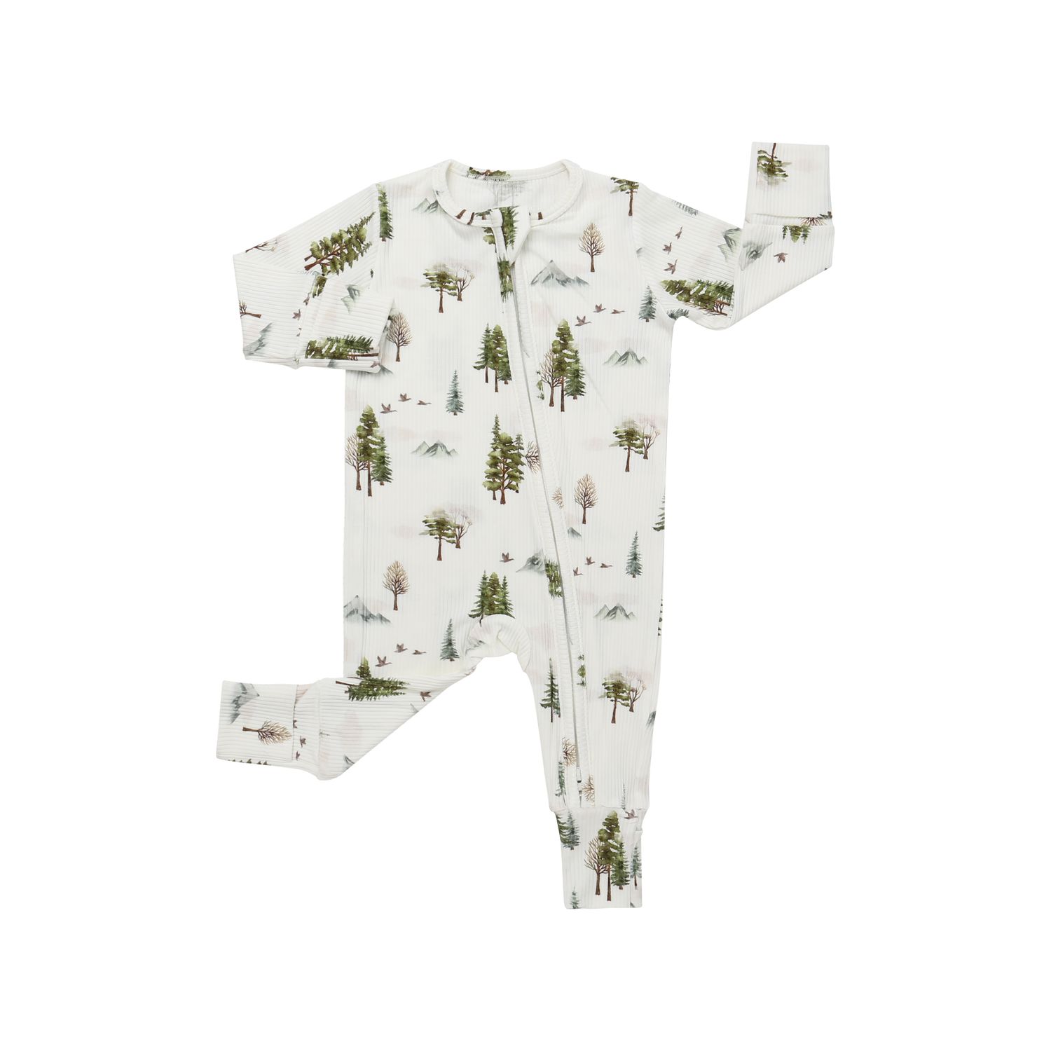 Belan.J Ribbed Footless Sleeper- Misty Forest, Size: 6-12M