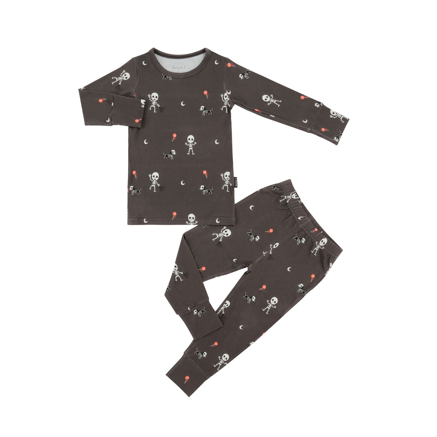 Belan.J L/S PJ Set- Skullies, Size: 2T
