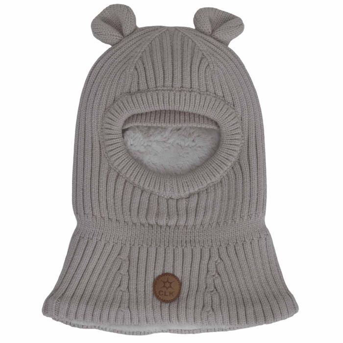 Calikids Knit Bear Balaclava- CRM, Size: Baby(0-9M)