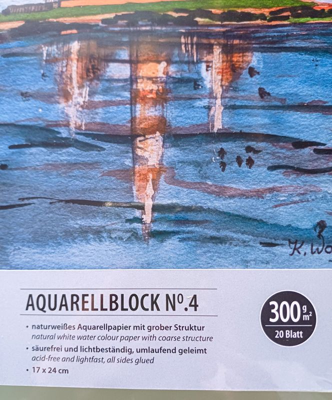 AMI Aquarellblock No.4, 300g, 17x24cm, 20Bl., Kunstbedarf