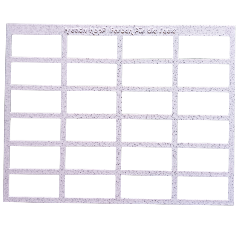24er-Rechteck-Swatch Schablone für Farben, 3D gedruckt, PLA, Farbschablone, Kunstbedarf, Malvorlage, Zeichenvorlage, Zeichen- und Malwerkzeug, Vorlage, Malbedarf, Aquarell