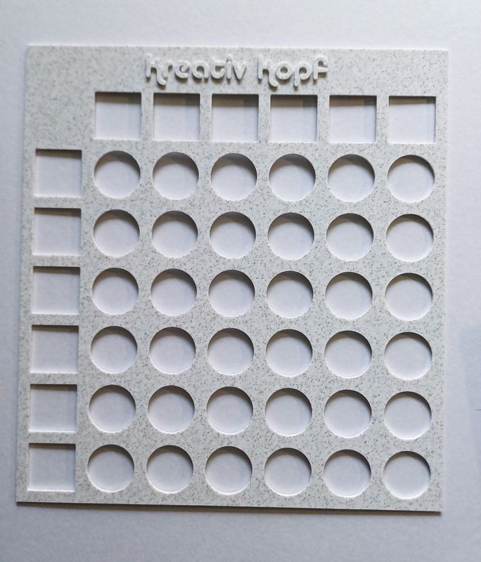 Kreuz-Tabelle Schablone für 6x6 Farben zum swatchen, 3D gedruckt, PLA, Farbschablone, Kunstbedarf, Malvorlage, Zeichenvorlage, Zeichen- und Malwerkzeug, Vorlage, Malbedarf, Aquarell