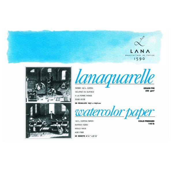 Lanaquarelle Block matt 300g/m² ,18x26cm ,20Blatt