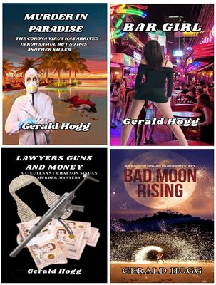 Four books reduced to $17.99. Murder in Paradise, Bar Girl, Lawyers, Guns and Money and Bad Moon Rising