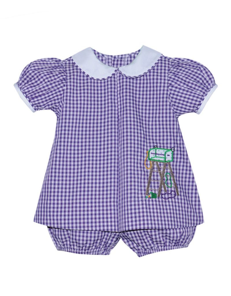 Purple Gingham Parade Ladder Sydney Bloomer Set