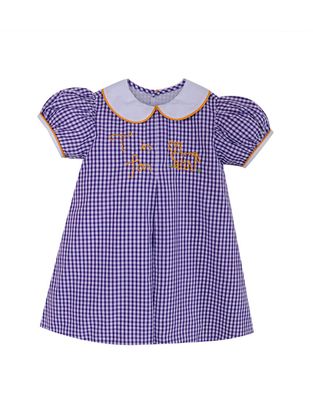 T is for Tiger Dress, Purple Gingham