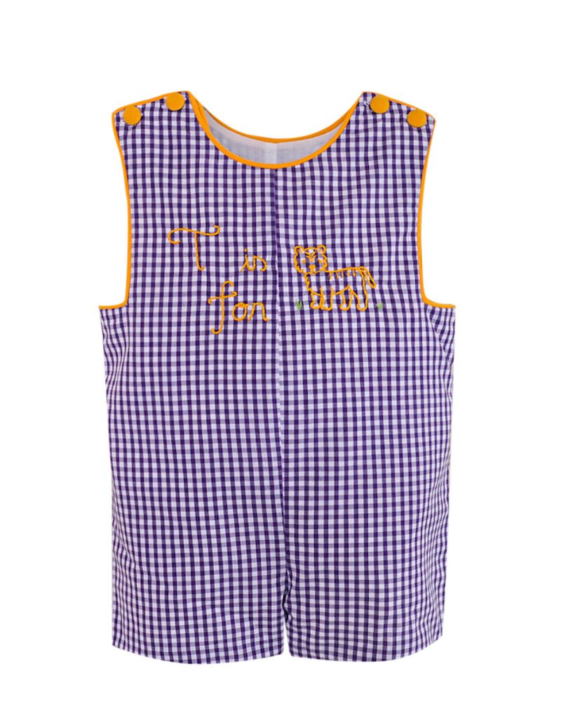 T is for Tiger Shortall, Purple Gingham