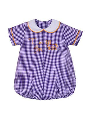 T is for Tiger Boy Bubble, Purple Gingham