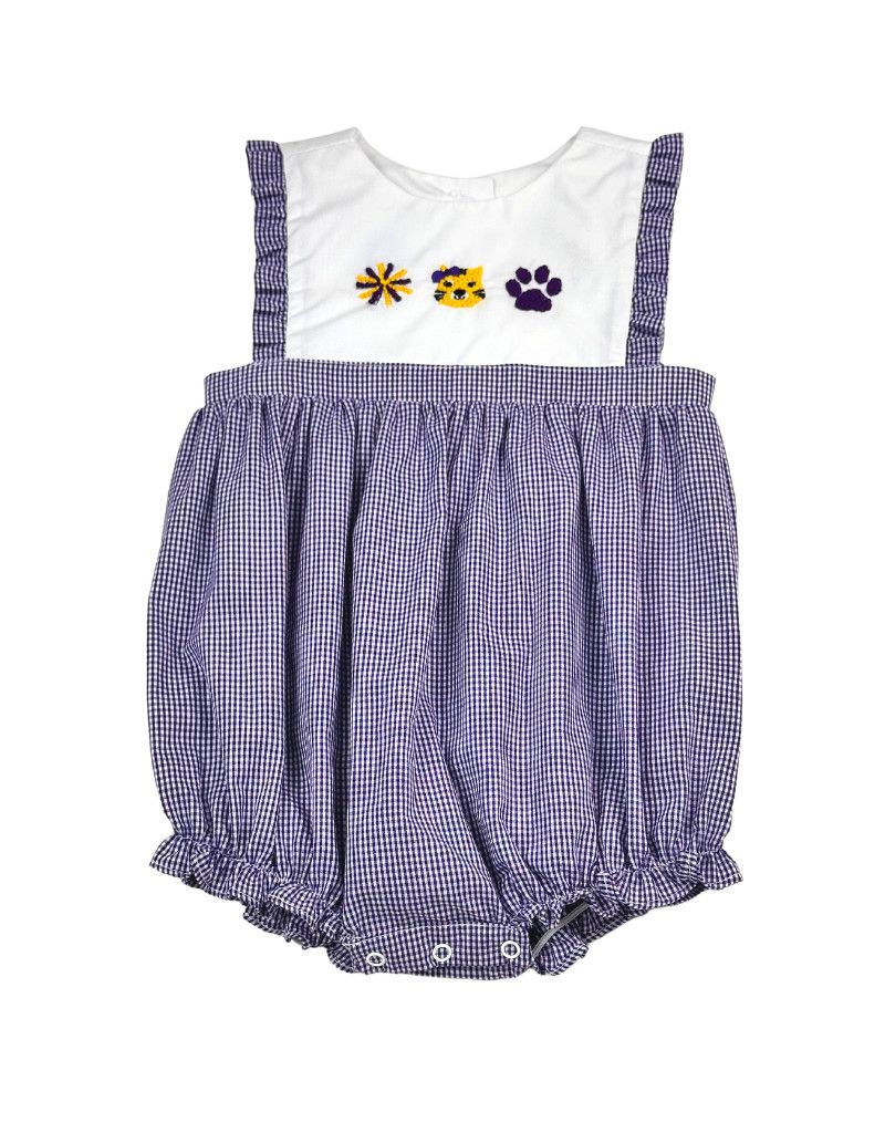 Purple Tigers French Knot Girls Bubble