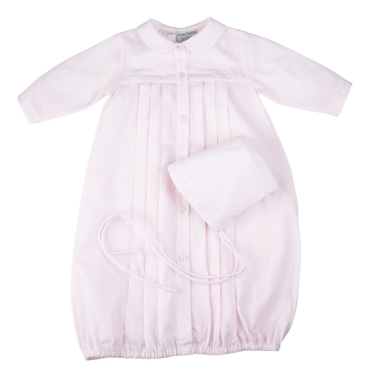 Pink Dot Embroidered Take Me Home Gown with Hat