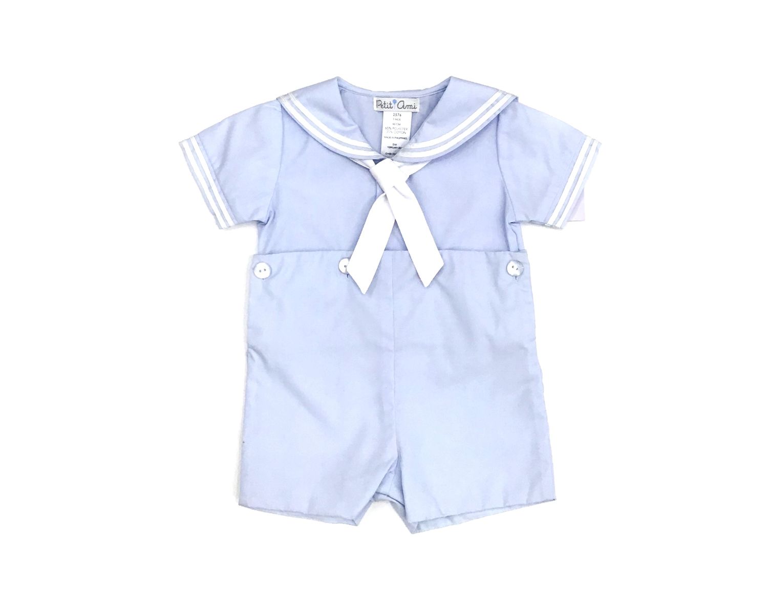Light Blue Sailor Bobby Suit, Size: 3m