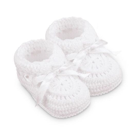 White Crochet Bootie 2681 Newborn