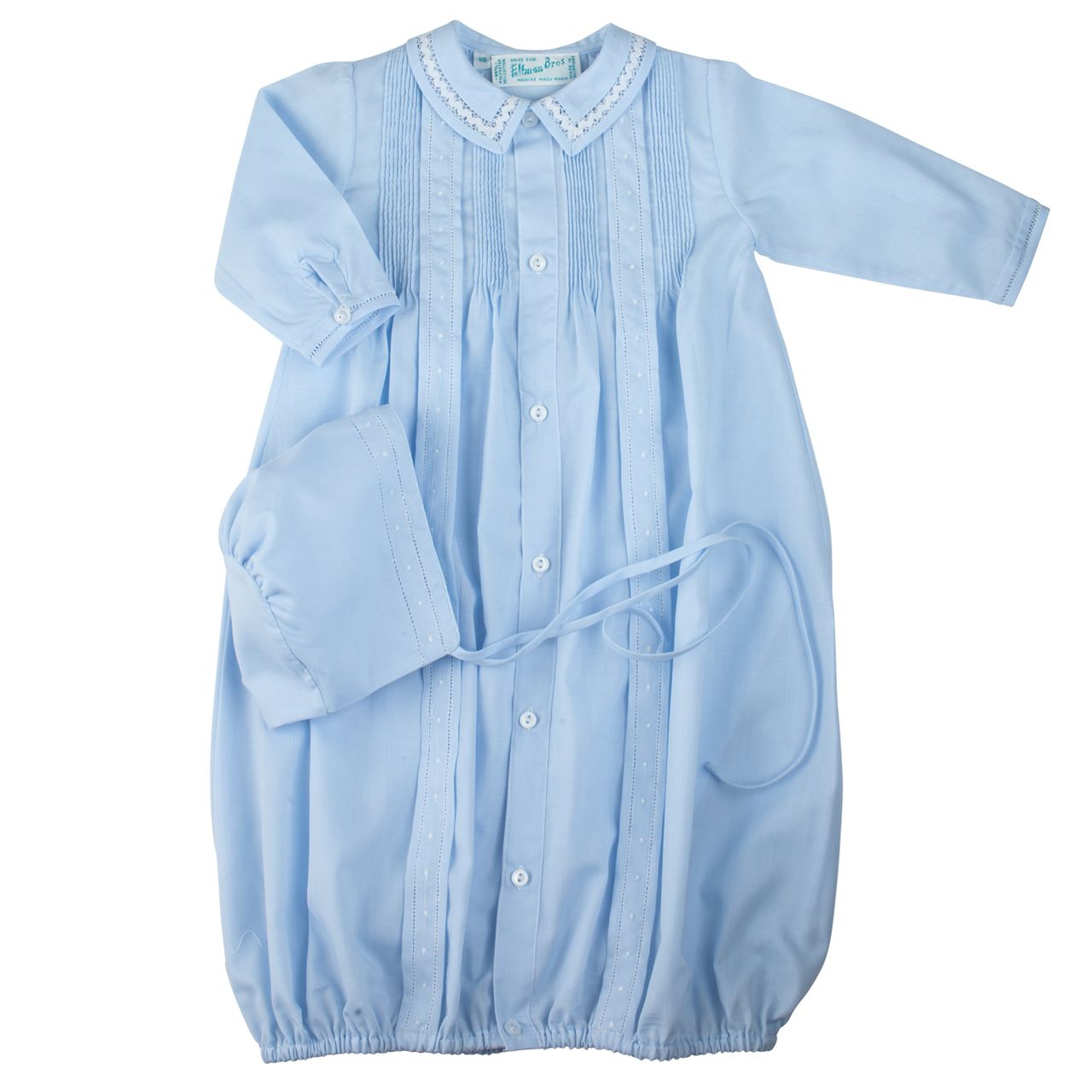 Boys Dot Take Me Home Blue Gown and Hat NB