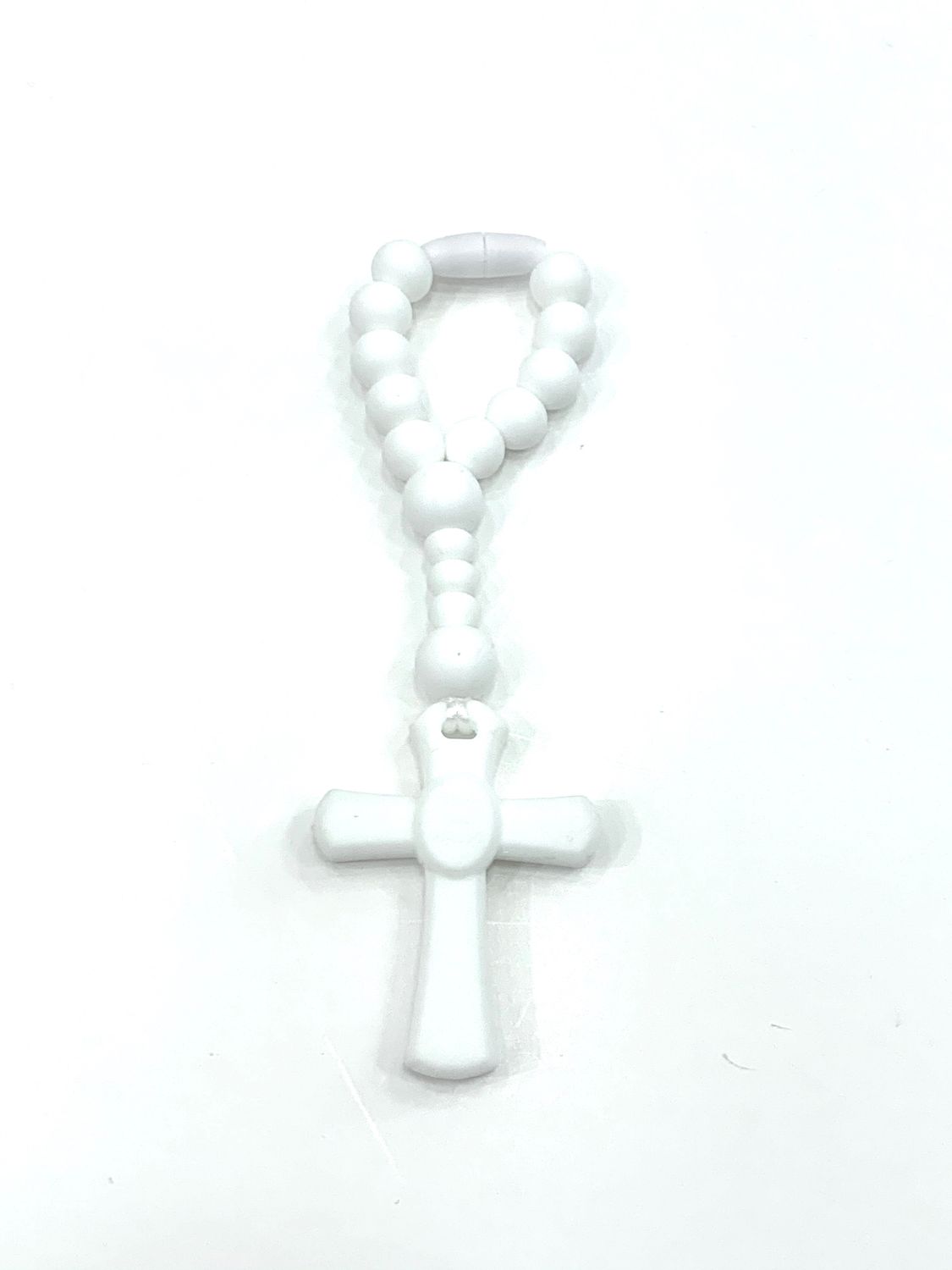Teething Rosary White Small