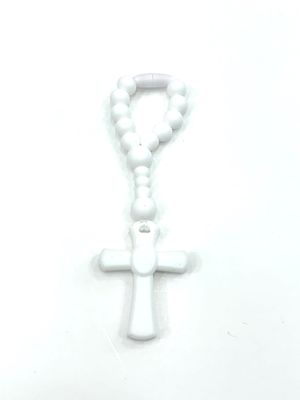 Teething Rosary White Small