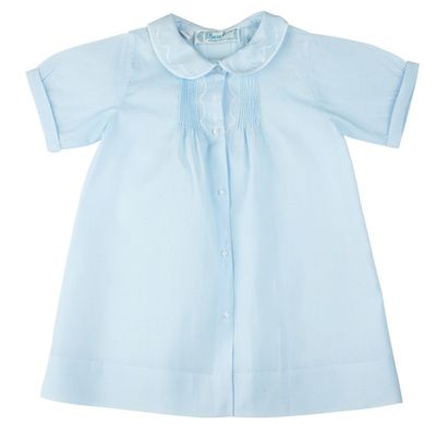 Boys Embroidered Collar Folded Daygown Blue NB