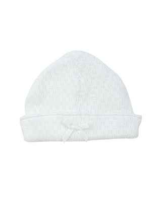 Paty White Saylor Cap, White Trim &amp; Bow