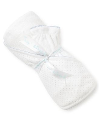 New Kissy Dots Towel w/ Mitt, White/Lt Blue