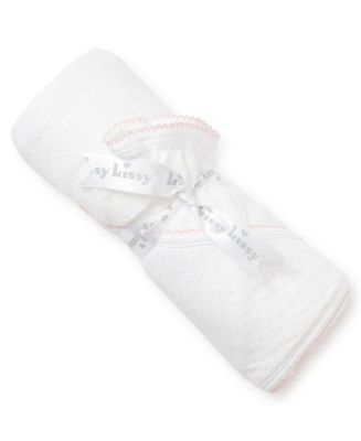 New Kissy Dots Towel w/ Mitt, White/Pink