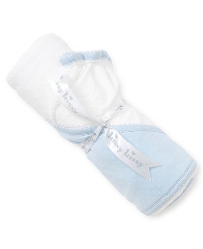 New Kissy Dots Towel w/ Mitt, Lt Blue/White