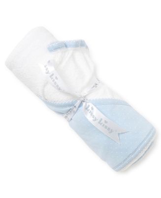 New Kissy Dots Towel w/ Mitt, Lt Blue/White