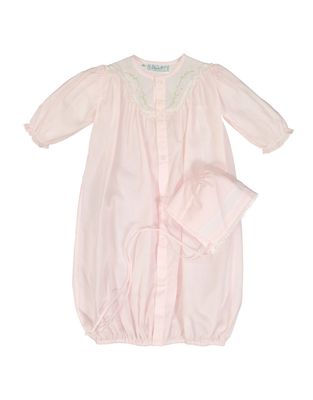 Girls Pink Embroidered Yoke Take Me Home Gown NB
