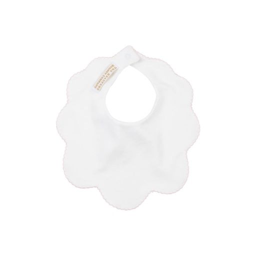 Bellyful Bib - Scallop Picot Worth Avenue White/Palm Beach Pink