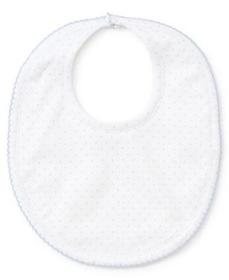 New Kissy Dots Print Bib,  White/Lt Blue
