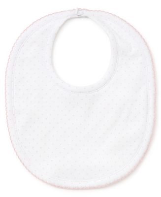 New Kissy Dots Print Bib,  White/Pink