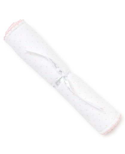 New Kissy Dots Print Burp Cloth, White/Pink