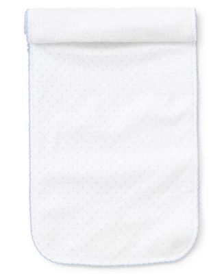 New Kissy Dots Print Burp Cloth, White/Lt Blue