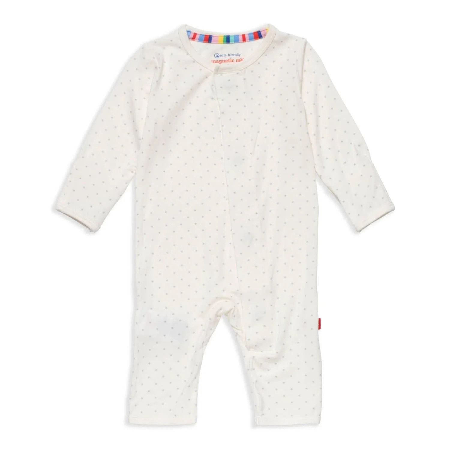 Pin Dot Cream Modal Magnetic Coverall