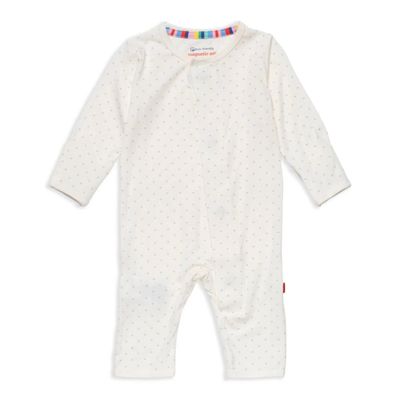 Pin Dot Cream Modal Magnetic Coverall