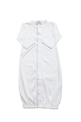 White Pima Converter Gown White with Blue