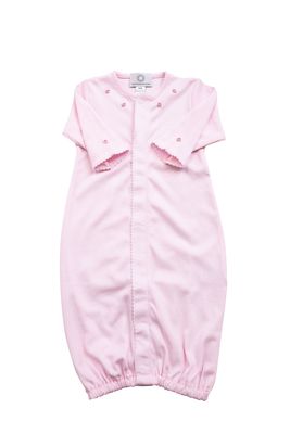 Pink Pima Converter Gown with Rosebuds