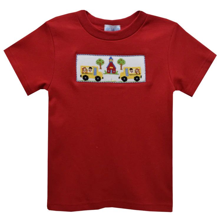 Back to School Smock Boys Red SS Shirt