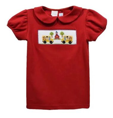 Back to School Smock Girls Red SS Shirt
