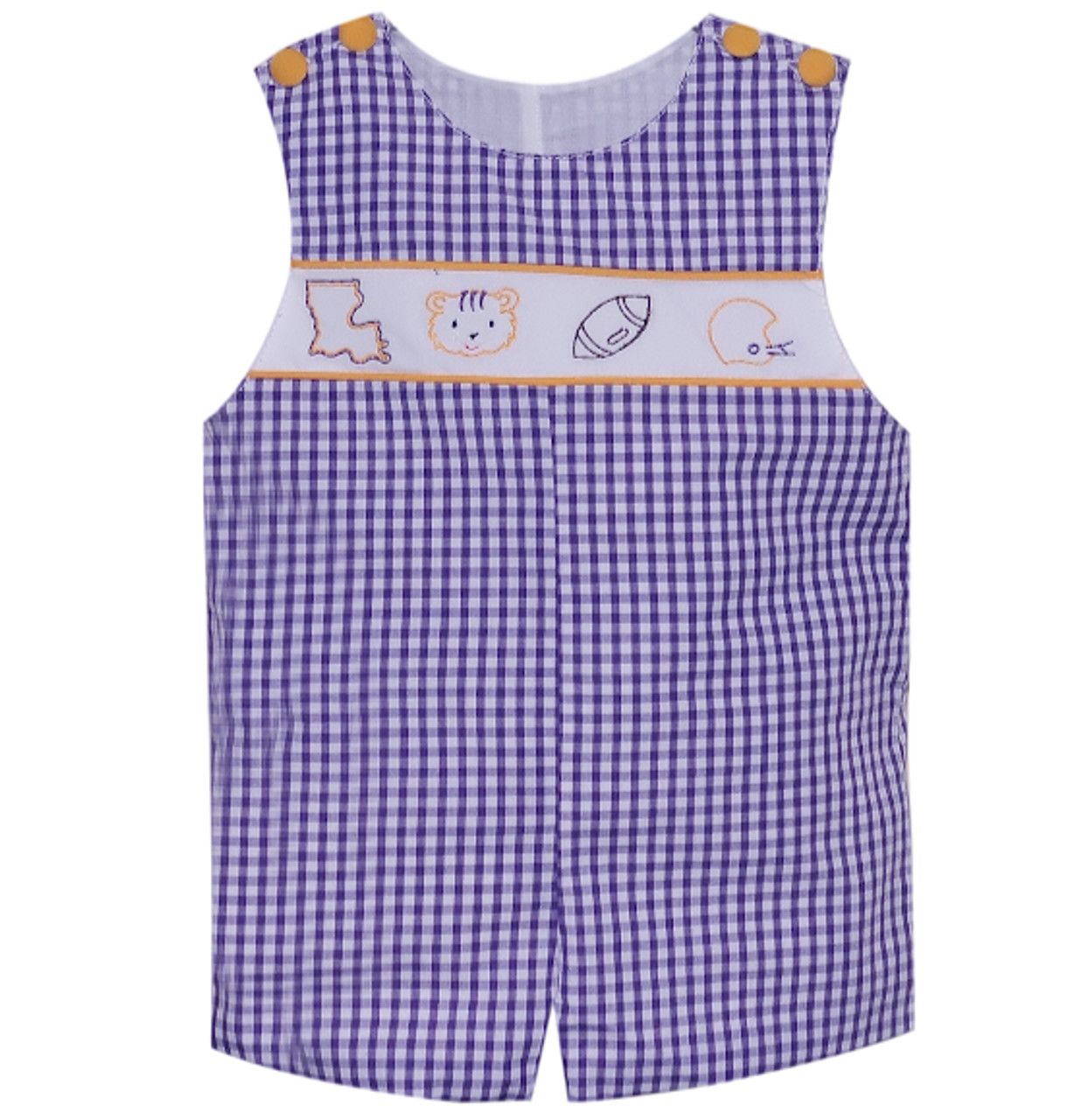 Purple/Gold Four Logos Embroidered Shortall