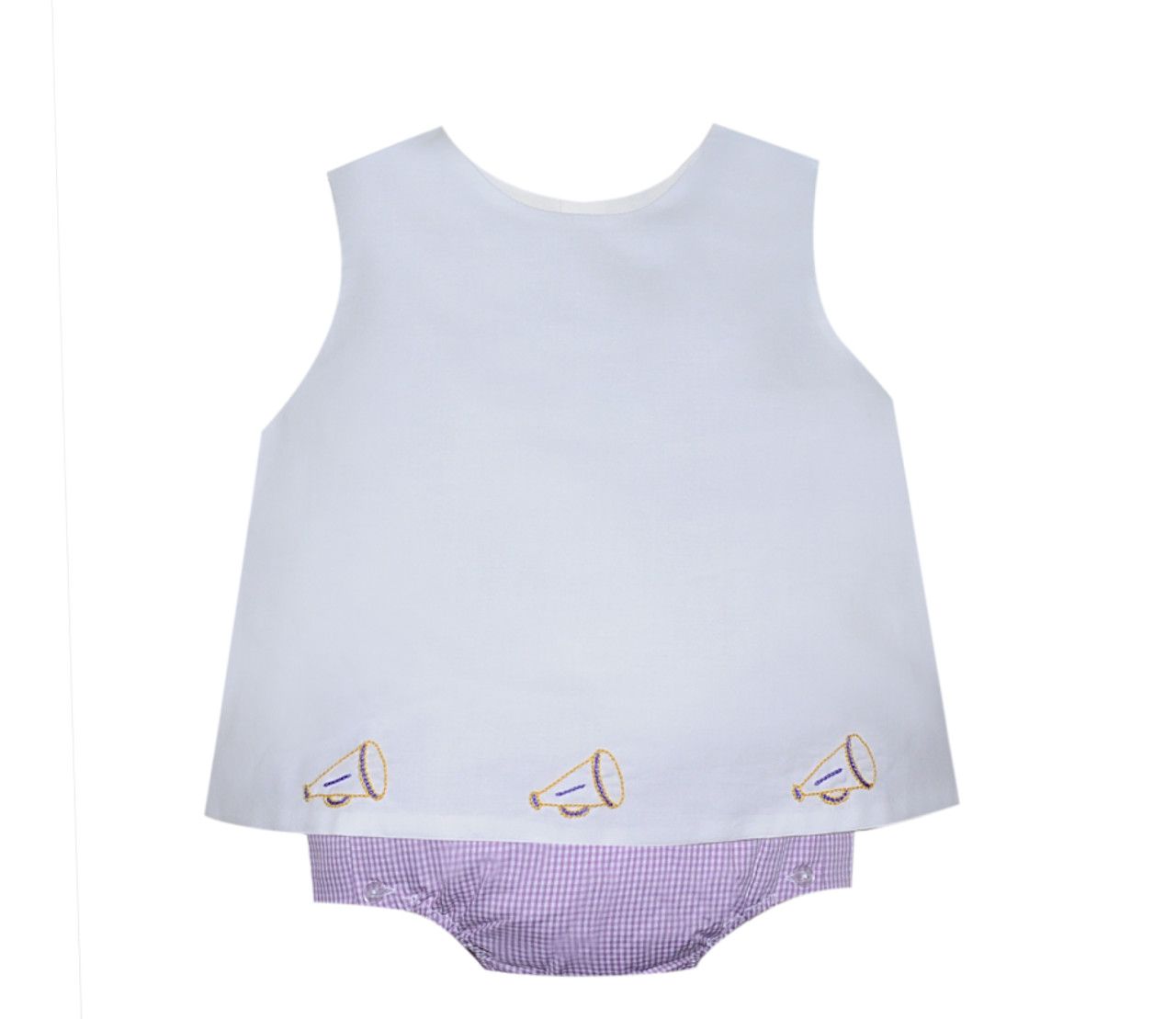 Megaphone Embroidered Purple/Gold Diaper Set