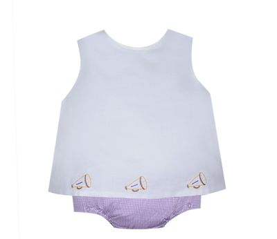 Megaphone Embroidered Purple/Gold Diaper Set
