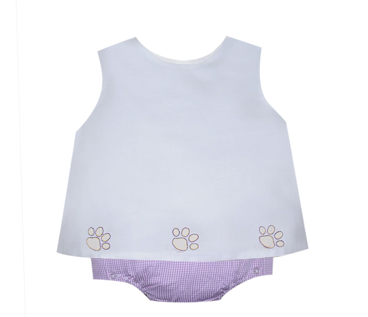 Tiger Paw Embroidered Purple/Gold Diaper Set