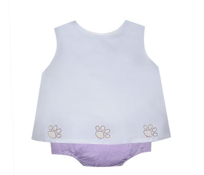 Tiger Paw Embroidered Purple/Gold Diaper Set