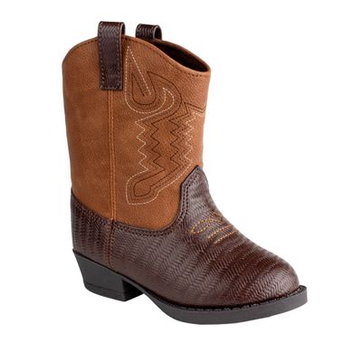 Brown Textured Western Cowboy Boots