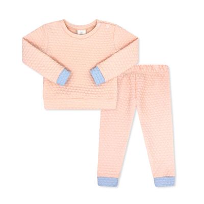 Quilted Sweatsuit, Paris Pink/Windy Blue