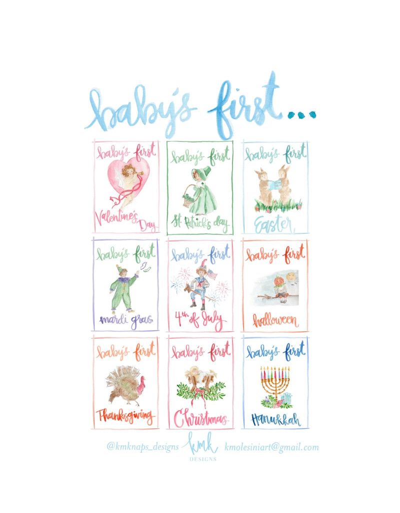 &quot;Baby&#39;s First&quot; Set of 9 Holiday Cards