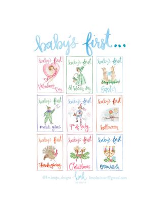 &quot;Baby&#39;s First&quot; Set of 9 Holiday Cards