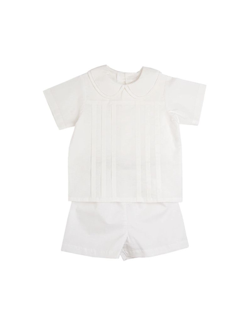 Andrew Short Set - Blessing White Batiste Heirloom
