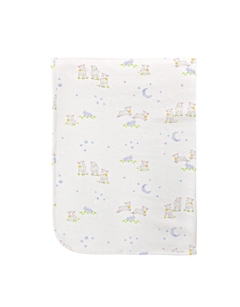 Baby Lambs Blue  Rec Blanket