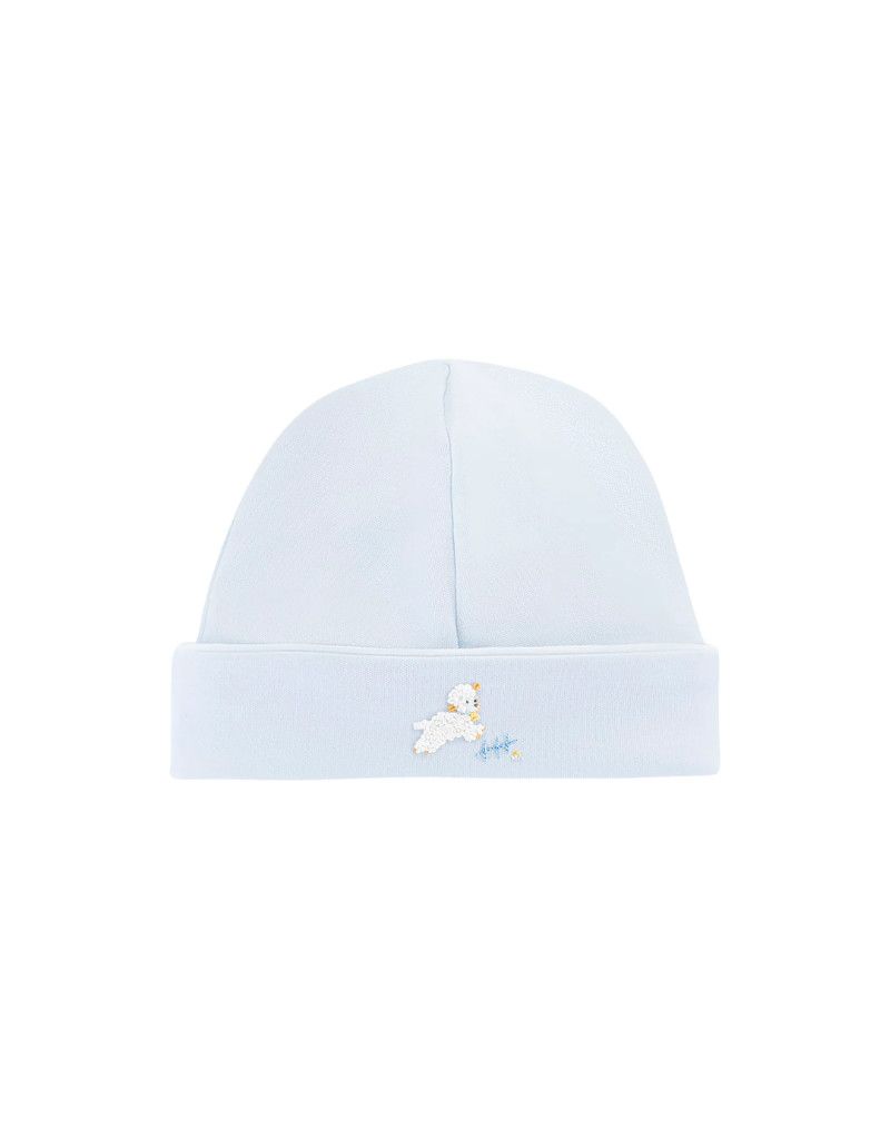 Baby Lambs Blue Hat w Piping Trim, Light Blue NB